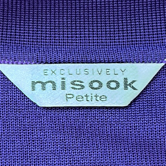 Exclusively Misook Petite Purple Black Stripe Zip Front Jacket size SP - Picture 7 of 15